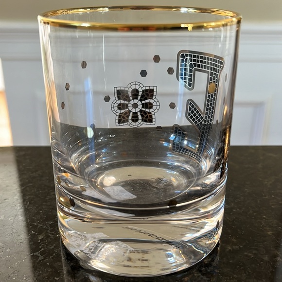 Anthropologie Bistro Subway “E” Old Fashioned Glass - Picture 5 of 9